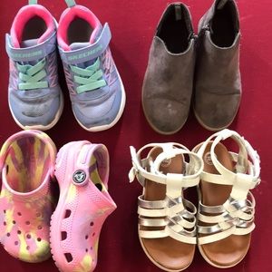 Four pair of childrens shoes all size 8